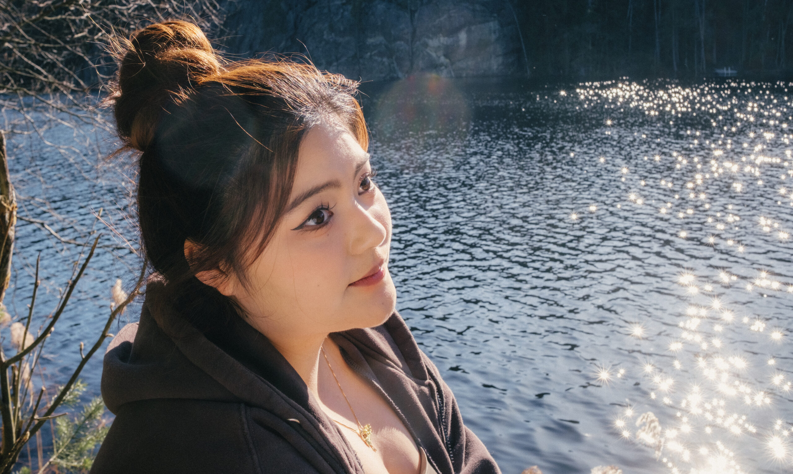 Outdoor portrait by water